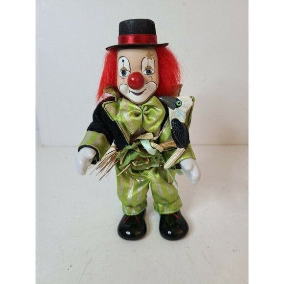 VINTAGE Ceramic Red Nose Clown Figurine 8 in Tall - Picture 1 of 7